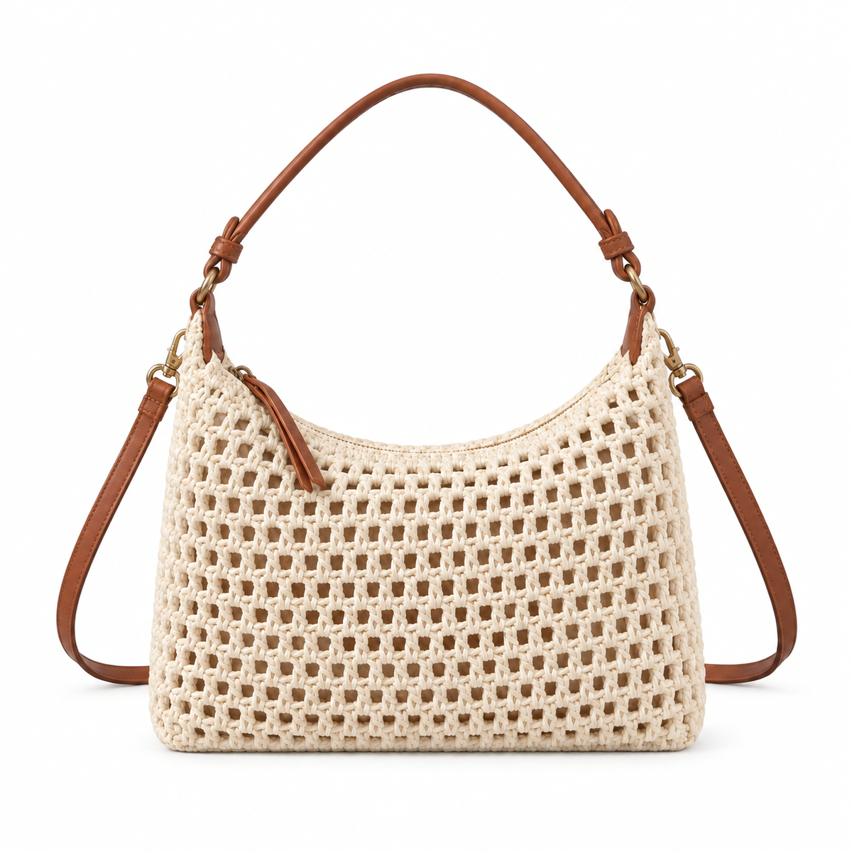 The Solana Woven Shoulder Bag — rear