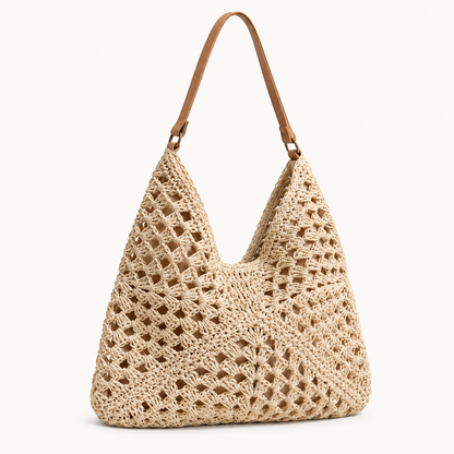 The Valencia Crochet Hobo in Solid Ivory