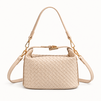 The Marlow Woven Satchel in Ivory