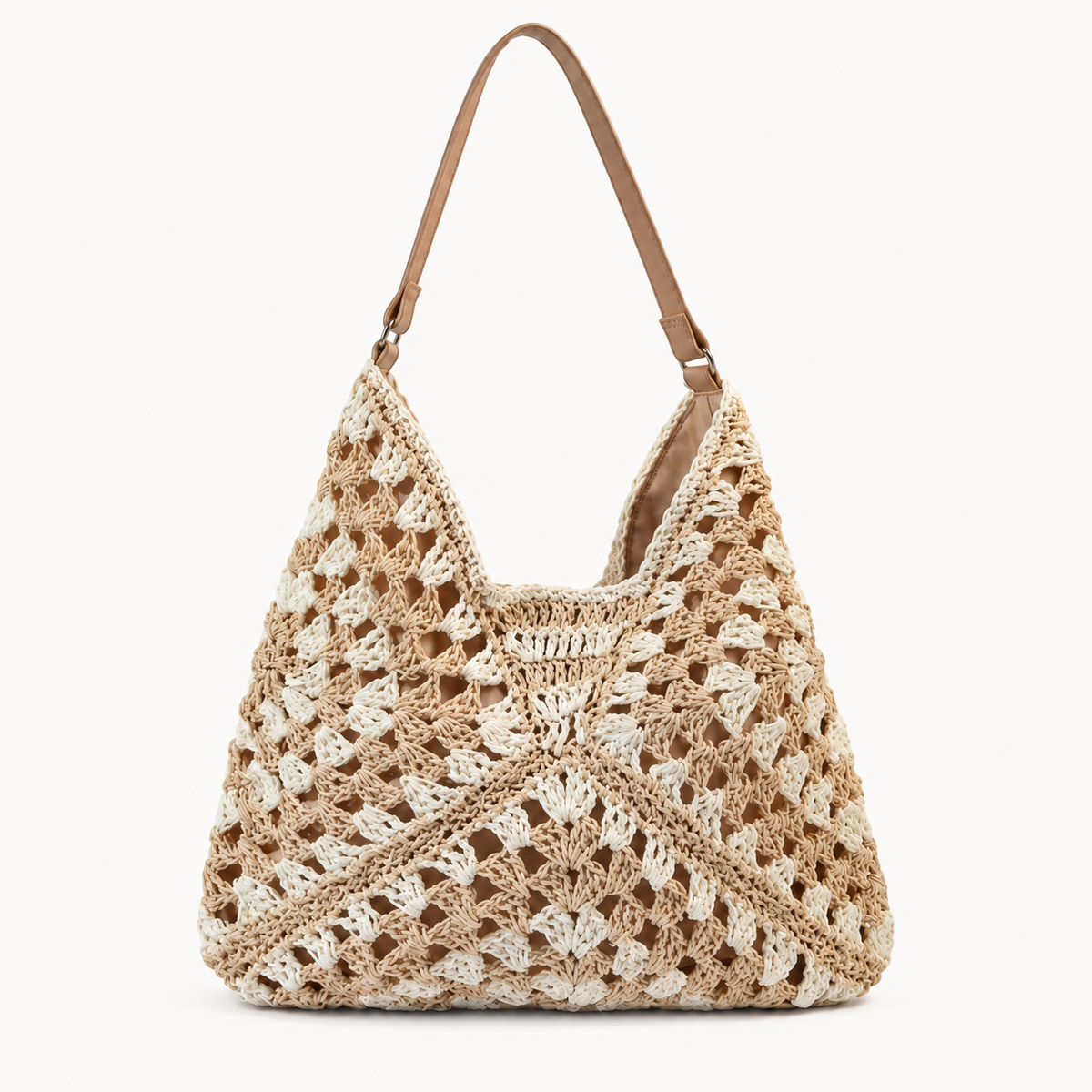 The Valencia Crochet Hobo in Ivory Mix