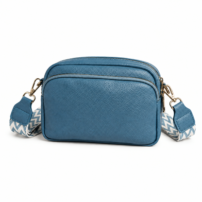 The Mercer Double-Zip Crossbody — blue