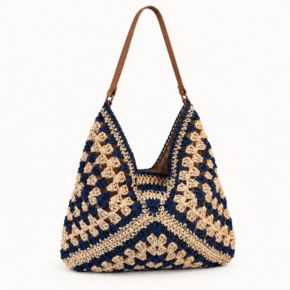 The Valencia Crochet Hobo in Navy Mix