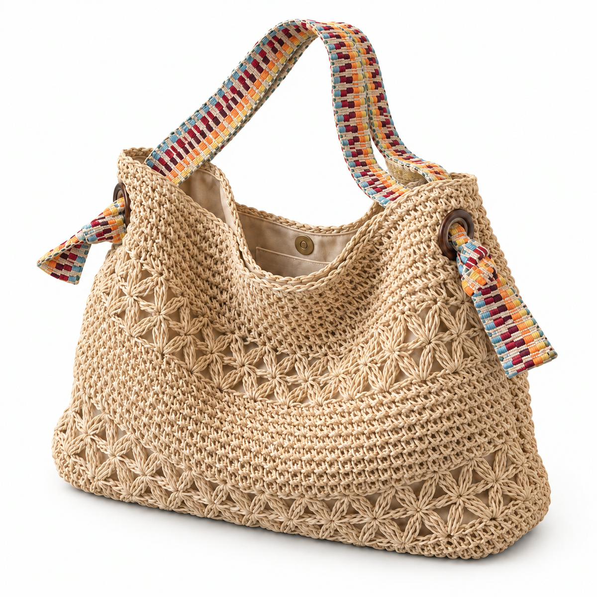 The Isla Woven Tote — detail
