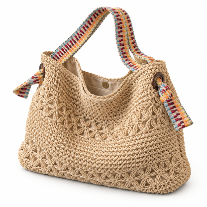 The Isla Woven Tote — detail