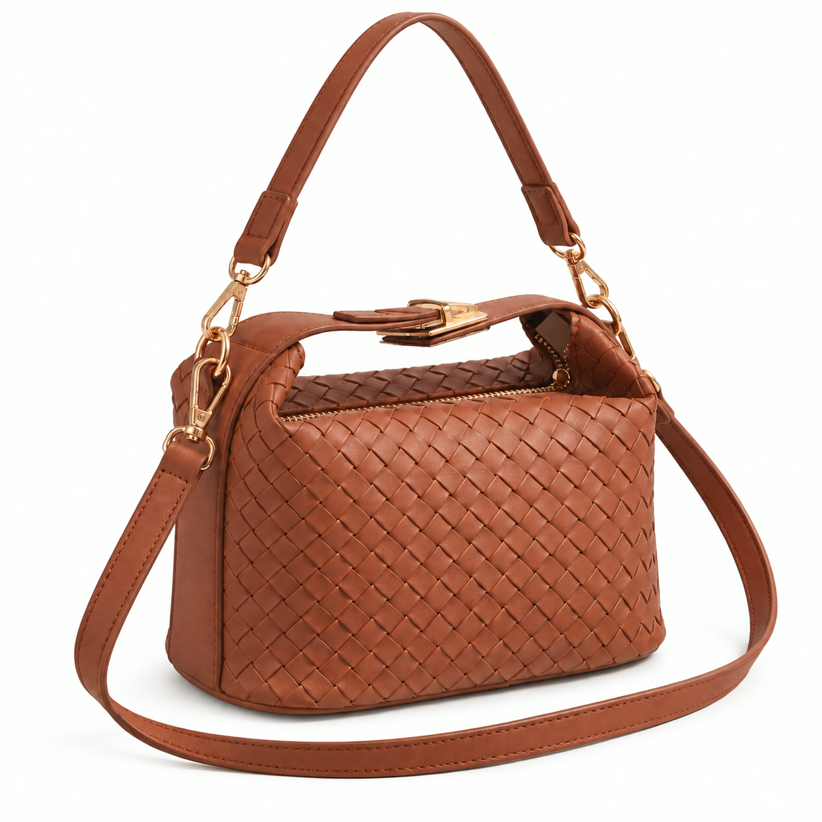 The Marlow Woven Satchel — detail